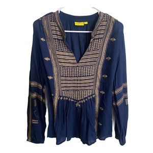 Roberta Roller Rabbit embroidered tunic blouse S